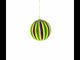 Striped Purple, Green, and Gold Glass Ball Christmas Ornament