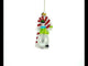 Snowman with the Mint Candy Cane Glass Christmas Ornament