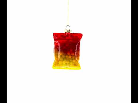 Fruit Gummies Candy Bag Blown Glass Christmas Ornament