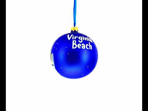 Virginia Beach, Virginia, USA Glass Ball Christmas Ornament 4 Inches