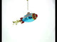 Cosmic Santa Riding Spaceship Blown Glass Christmas Ornament