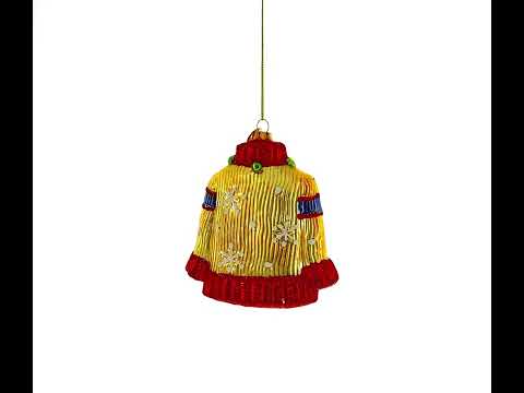 Festive Holiday Sweater Blown Glass Christmas Ornament