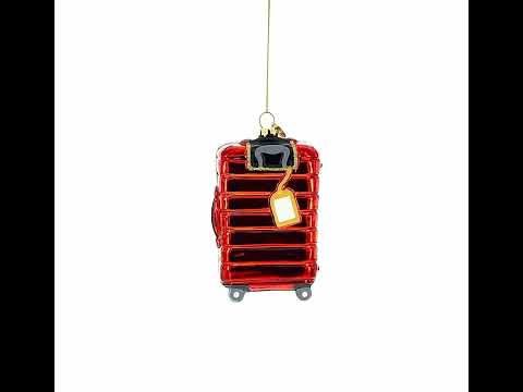 Paris Landmarks Suitcase Blown Glass Christmas Ornament