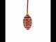 Red Geometric Ukrainian Egg Glass Christmas Ornament 4 Inches