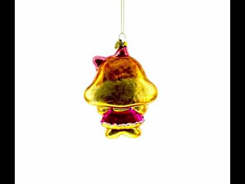 Delightful Gingerbread Girl Blown Glass Christmas Ornament