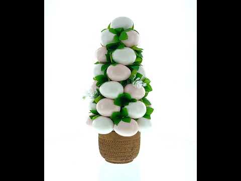 Jarrón decorativo floral adornado con huevos de Pascua