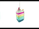 Vibrant Rainbow Layer Cake Blown Glass Christmas Ornament