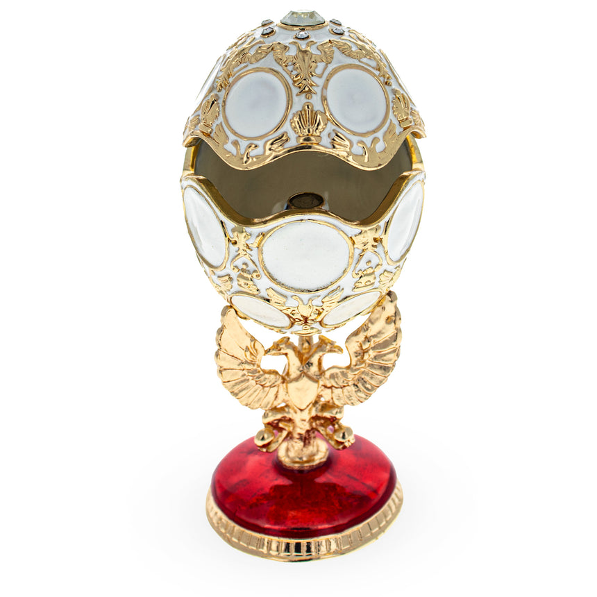 1913 Romanov Tercentenary Royal Easter Egg 3.6 Inches ,dimensions in inches: 3.6 x 1.6 x 1.6