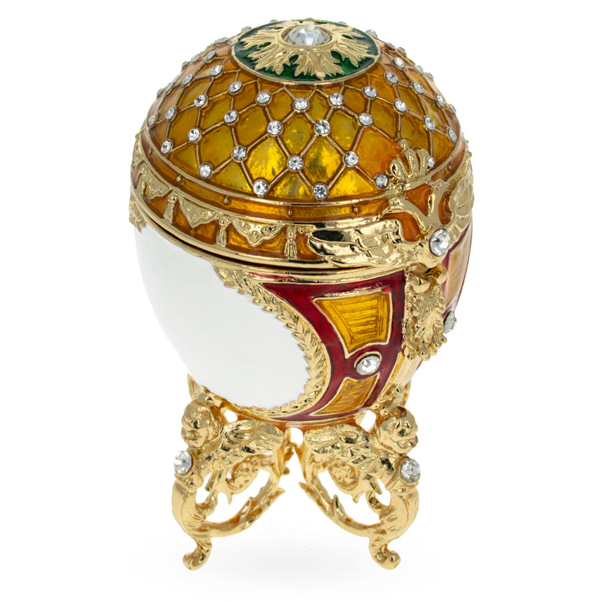 BestPysanky online gift shop sells Faberge replicas Imperial royal collectible Easter egg decorative Russian inspired style jewelry trinket box bejeweled jeweled enameled decoration figurine collection house music box crystal value for sale real