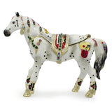 Pewter Jeweled Horse Trinket Box Figurine 3.5 Inches in Multi color Animal, Rectangular