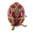 Pewter Oriental Style Red Enamel Royal Inspired Imperial Metal Easter Egg 2.75 Inches in Red color Oval