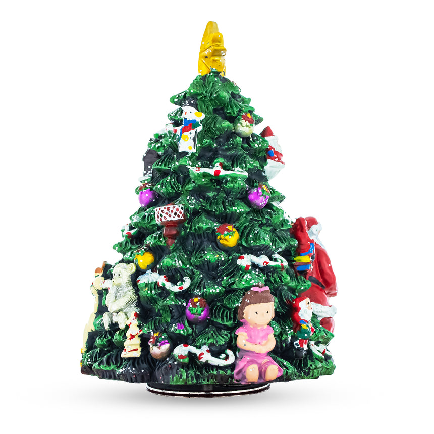 Santa Drummer Rotating Musical Christmas Tree Figurine ,dimensions in inches: 6.25 x 4.5 x 4.5