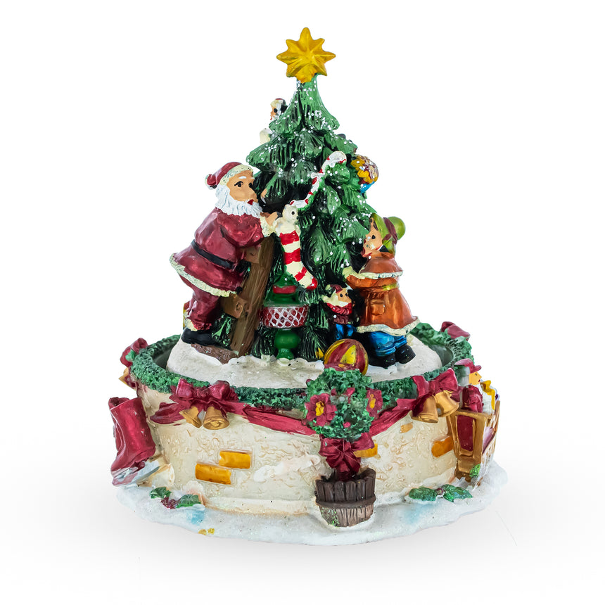 Resin Tree Decorating Duo Spinning Musical Christmas Figurine in Multi color Triangle