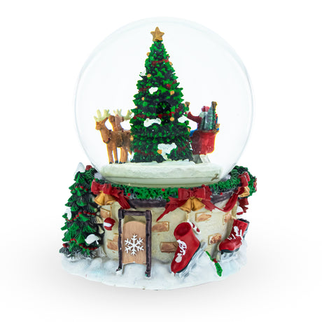 Rotating Santa's Tree Serenade Musical Water Globe ,dimensions in inches: 7 x 5 x 5