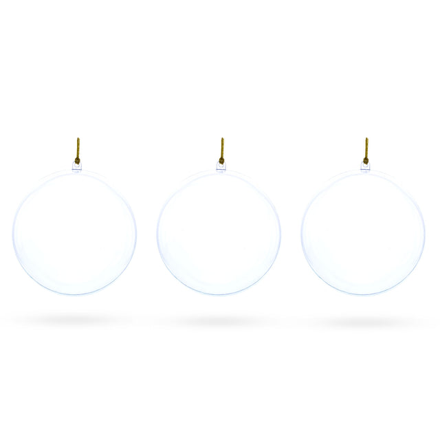 Plastic Set of 3 Clear Plastic Ball Ornaments 4.7 Inches in Clear color Round