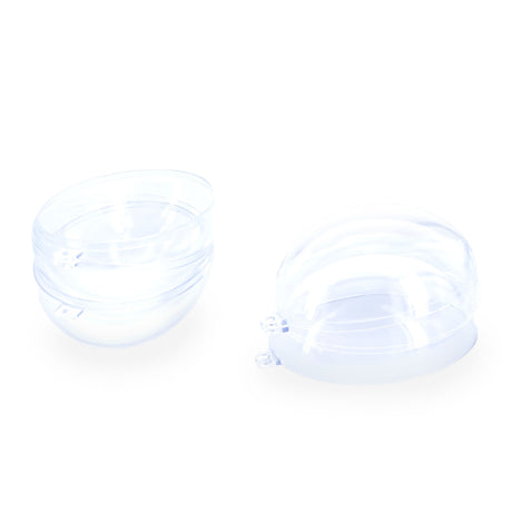 Set of 3 Clear Plastic Egg Ornaments 3.4 Inches (86 mm) ,dimensions in inches: 3.4 x 2.3 x 2.2