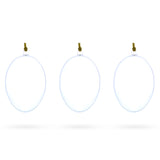 Plastic Set of 3 Clear Plastic Egg Ornaments 3.4 Inches (86 mm) in Clear color Oval