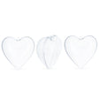 Plastic Set of 3 Clear Plastic Heart Ornament 4.6 Inches (117 mm) in Clear color Heart