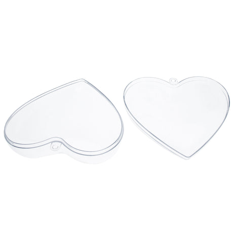 Set of 3 Clear Plastic Heart Ornaments 3.85 Inches (98 mm) ,dimensions in inches: 3.9 x 3.85 x 3