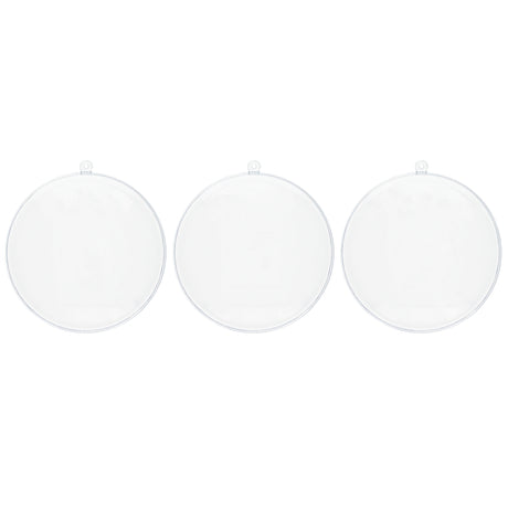 Plastic Set of 3 Clear Plastic Disc Ornaments 4.5 Inches (110 mm) in Clear color Disc