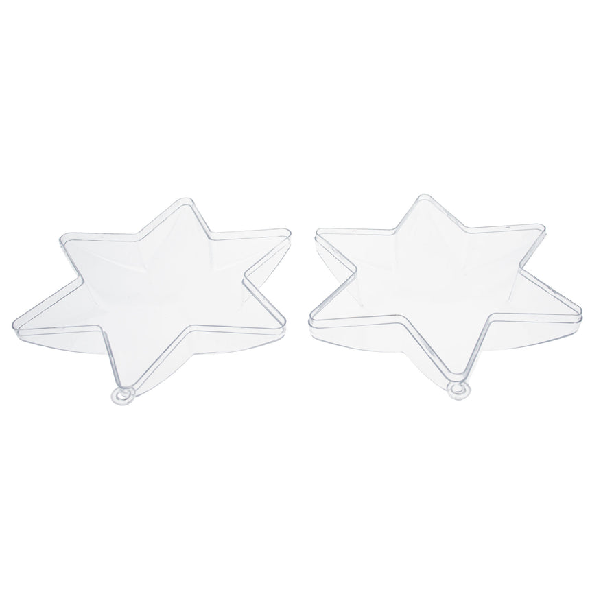 Set of 3 Clear Plastic Hexagon Ornaments 4 Inches ,dimensions in inches: 4 x 1.6 x 1.6