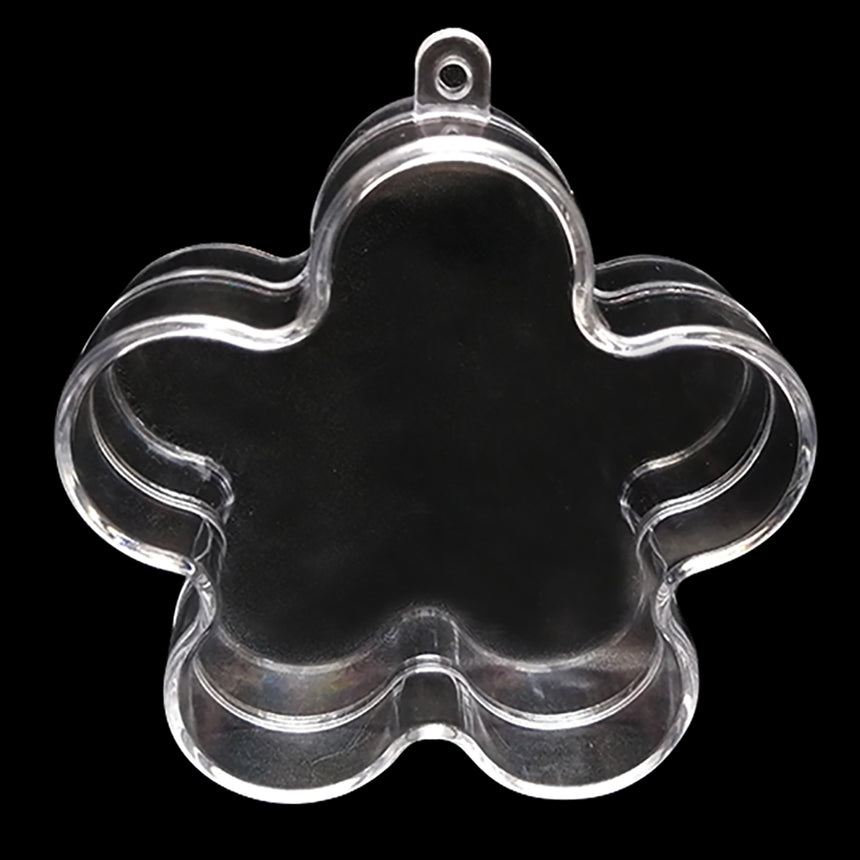 Clear Plastic Flower Ornament  3.55 Inches (90 mm) ,dimensions in inches: 3.55 x 3.37 x 1.25