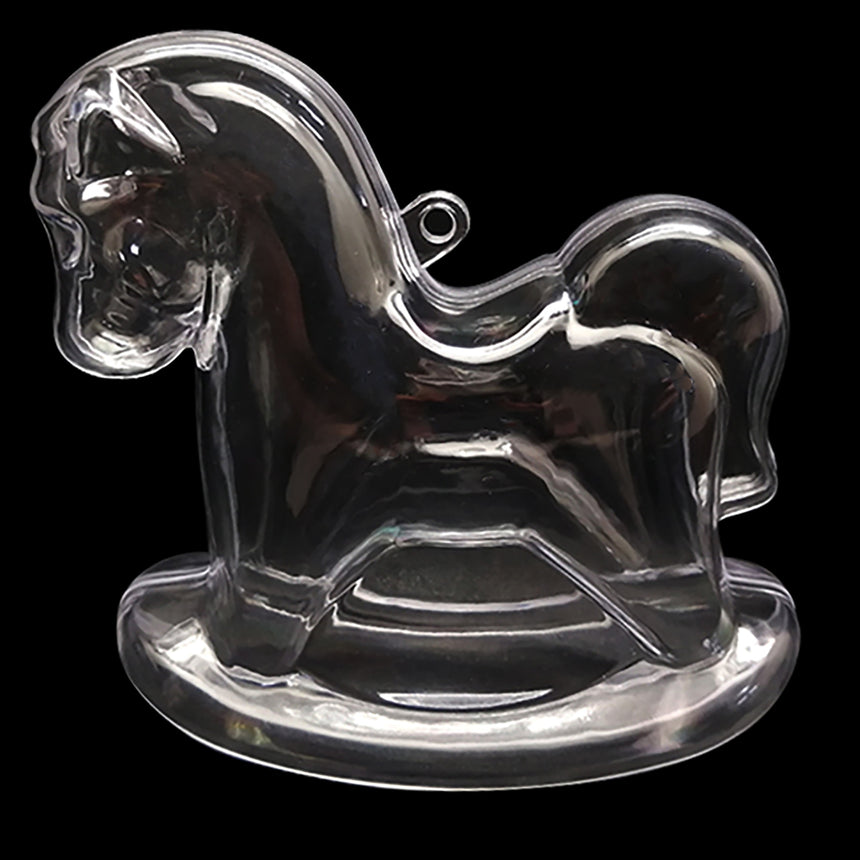 Clear Plastic Rocking Horse Ornaments 3.4 Inches (86 mm) ,dimensions in inches: 3.8 x 3.4 x 1.6