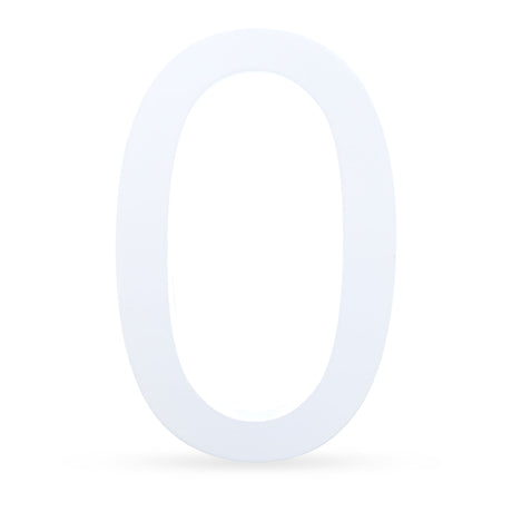 Wood Arial Font White Painted MDF Wood Number 0 (Zero) 6 Inches in White color