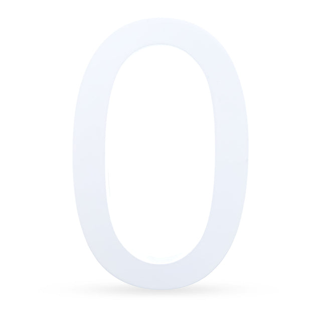 Wood Arial Font White Painted MDF Wood Number 0 (Zero) 6 Inches in White color