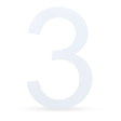 Wood Arial Font White Painted MDF Wood Number 3 (Three) 6 Inches in White color