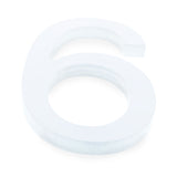 Wood Arial Font White Painted MDF Wood Number 6 (Six) 6 Inches in White color