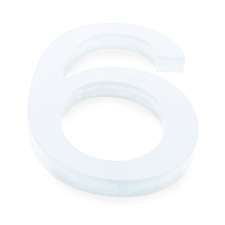 Wood Arial Font White Painted MDF Wood Number 6 (Six) 6 Inches in White color