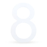 Wood Arial Font White Painted MDF Wood Number 8 (Eight) 6 Inches in White color