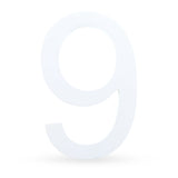 Wood Arial Font White Painted MDF Wood Number 9 (Nine) 6 Inches in White color