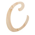 Wood Unfinished Wooden Playball Italic Letter C (6.25 Inches) in Beige color