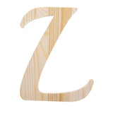 Wood Unfinished Wooden Playball Italic Letter L (6.25 Inches) in Beige color