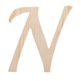 Wood Unfinished Wooden Playball Italic Letter N (6.25 Inches) in Beige color