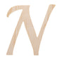 Wood Unfinished Wooden Playball Italic Letter N (6.25 Inches) in Beige color