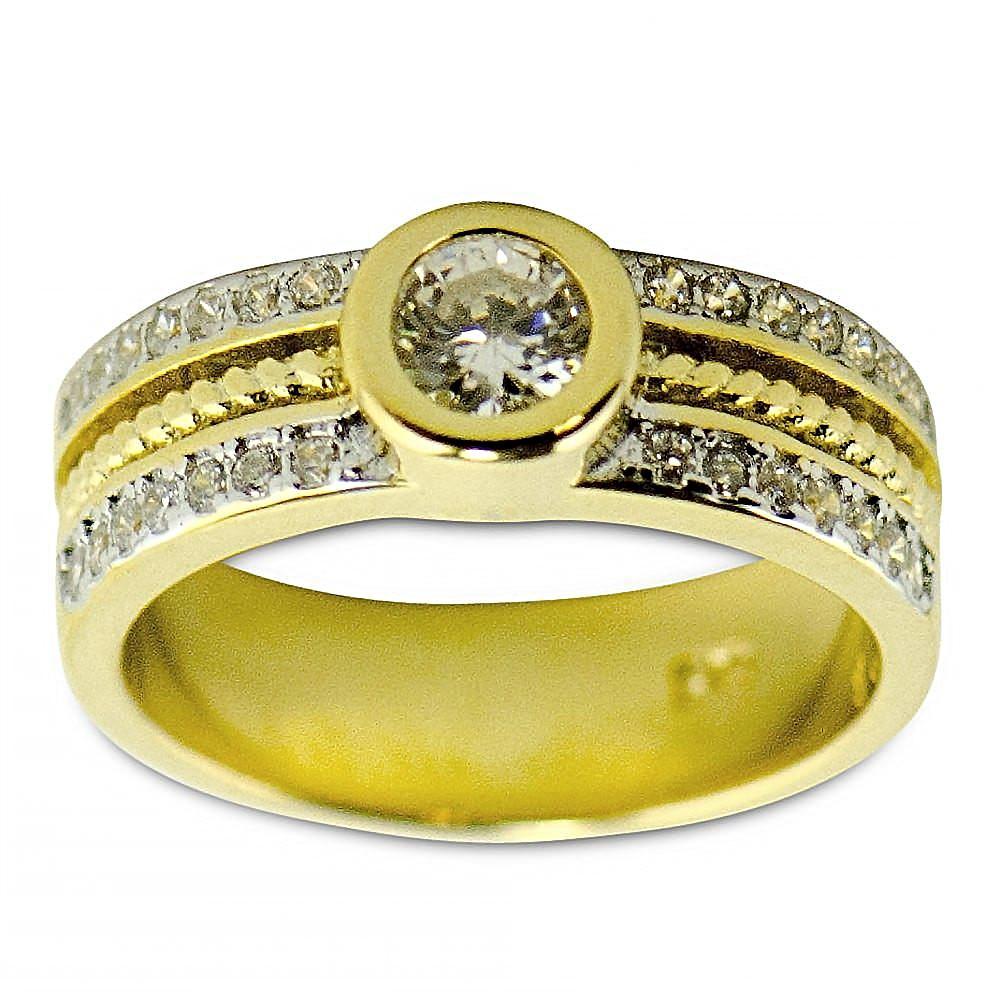 Sterling Silver Vermeil 14 Karat Gold Plated Sterling Silver Ring (Size 7) in Gold color