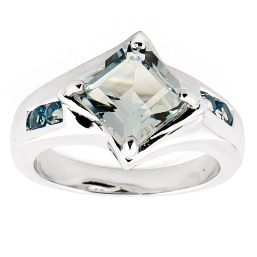 Sterling Silver Preciada Sky-Blue Topaz Sterling Silver Ring (Size 7) in Silver color