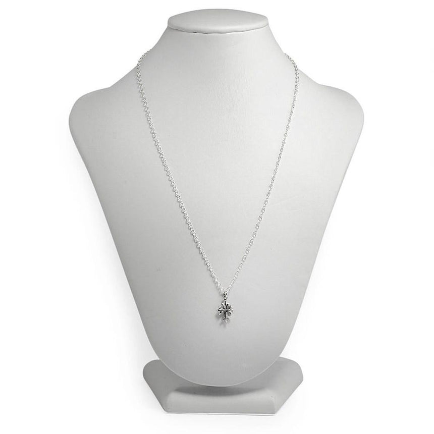 Sterling Silver Fleur De Lis Cross Sterling Silver Necklace in Silver color