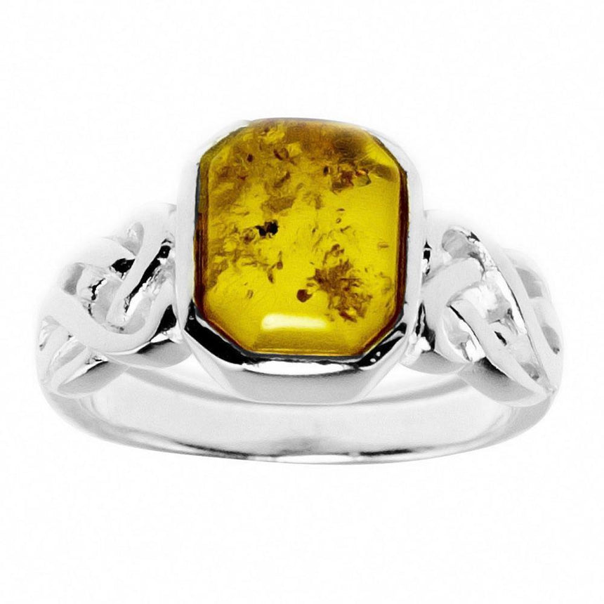 Sterling Silver Baltic Amber Sterling Silver Ring in  color