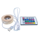 Wooden Wooden Egg or Sphere Stand Holder Display Stand LED Colorful Lights with Remote USB in Clear color