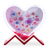 Plastic Heart-Shaped Glitter Photo Frame with Stand in Clear color Heart