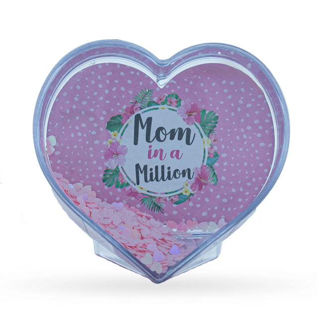 Plastic Mother's Day Love in a Heart: Clear Plastic Water Globe Picture Frame in Clear color Heart