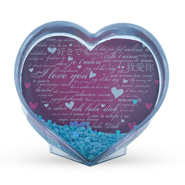 Plastic Father's Day Heart Shaped Clear Acrylic Plastic Water Globe Picture Frame in Clear color Heart