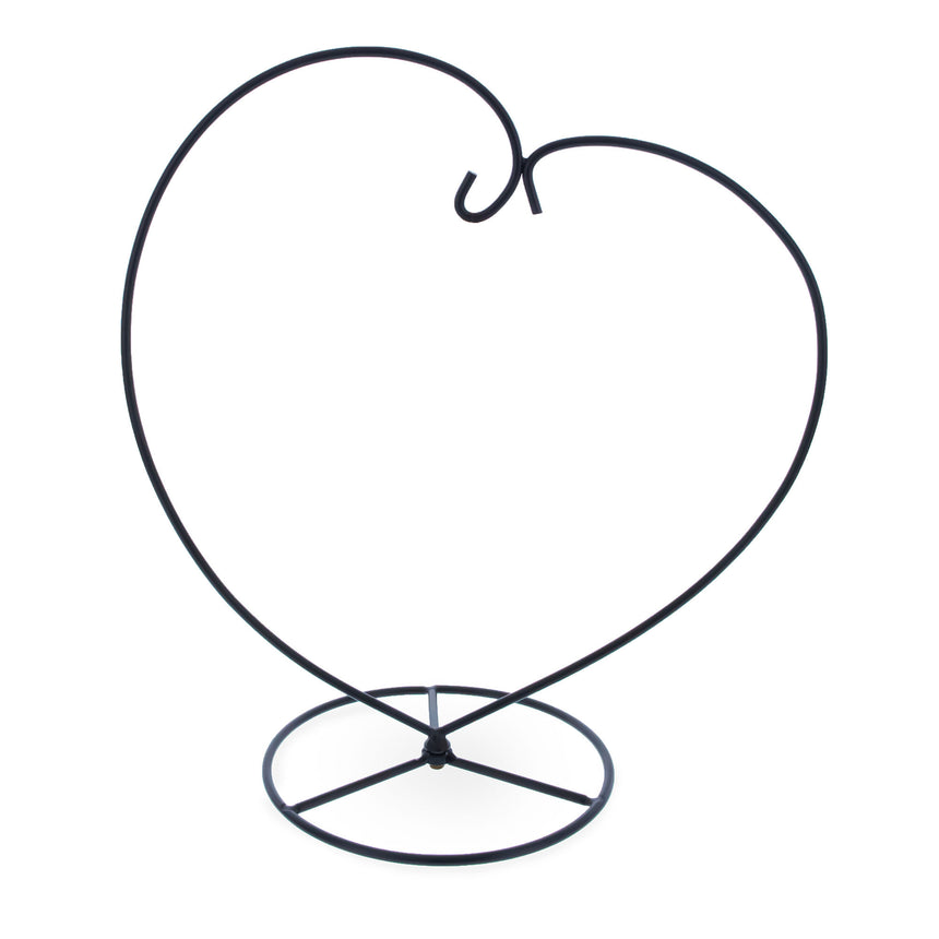 Metal Black Heart-Shaped Ornament Stand, 6 Inches in Black color