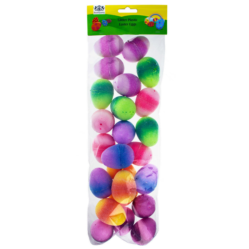 Set of 24 Glittered Jelly Fruit Marmalade Plastic Easter Eggs, 2.25 Inches Each ,dimensions in inches: 2.25 x 1.65 x 1.65