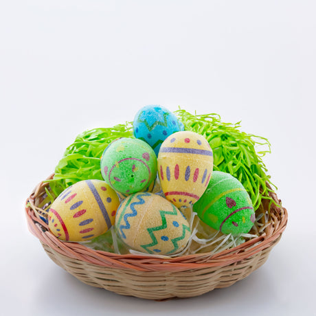 Set of 8 Sugar cCoated Geometric Plastic Easter Eggs 2.25 Inches ,dimensions in inches: 2.25 x  x 1.75