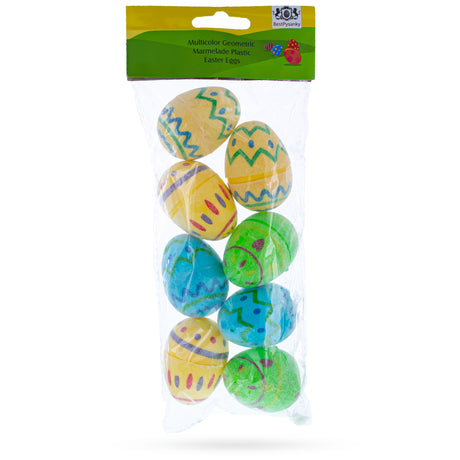 Shop Set of 8 Sugar cCoated Geometric Plastic Easter Eggs 2.25 Inches. Buy Easter Eggs Plastic Solid Color Multi Oval Plastic for Sale by Online Gift Shop BestPysanky plastic Easter eggs geometric patterns vibrant fillable hinged safety festive decorations celebrations candy toys gifts marmalade colors modern design Easter Bunny egg hunt, Easter decorations, decorative figurine